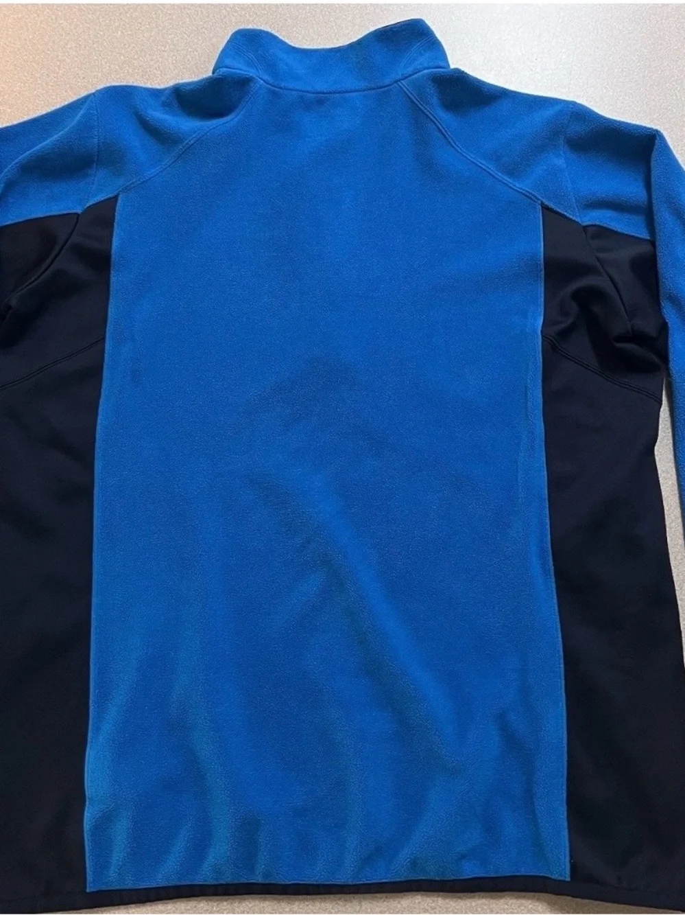Columbia Men's Blue and Black Quarter-Zip Fleece Pullover